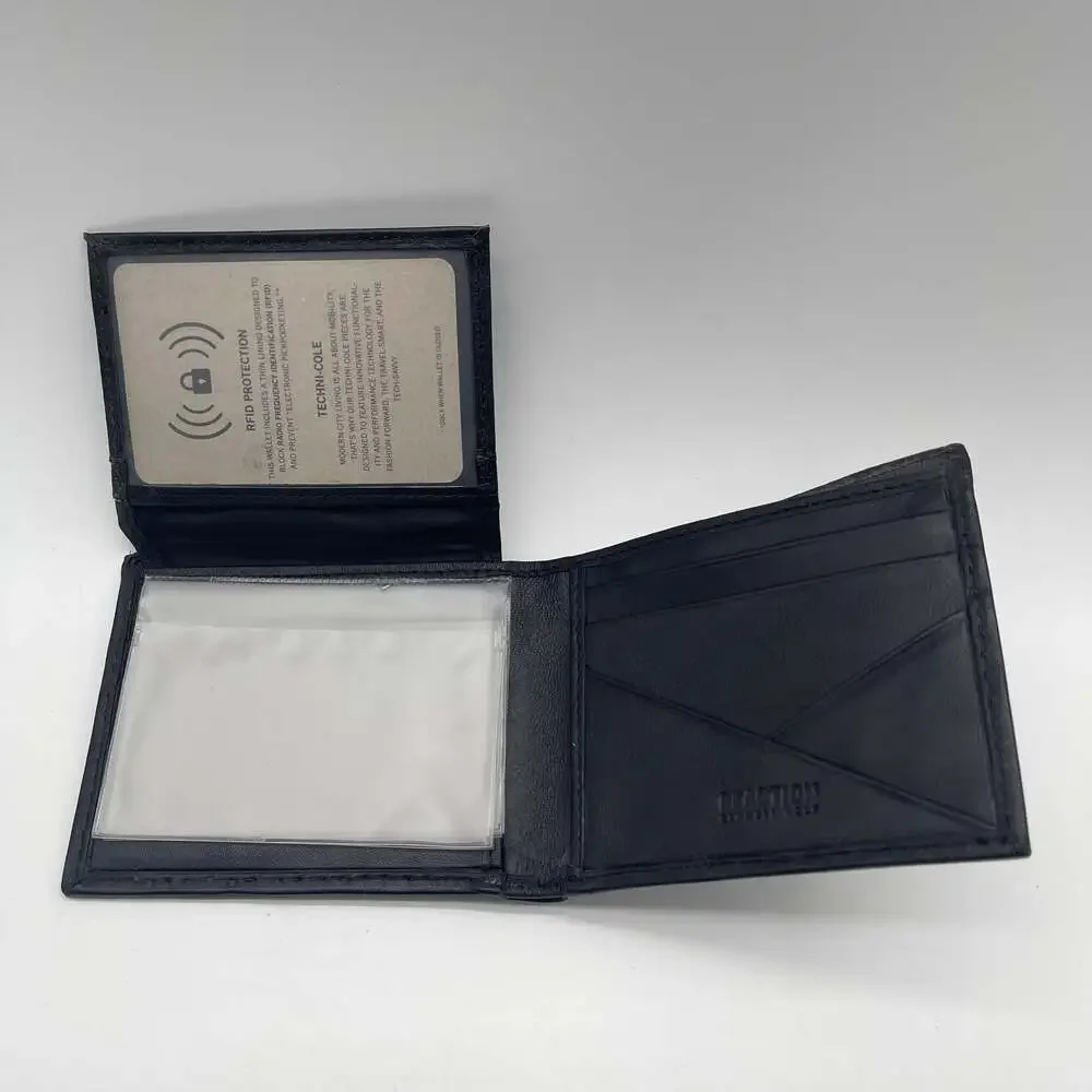Kenneth Cole Reaction Men's Black Leather Bifold Wallet with RFID Protection‎
